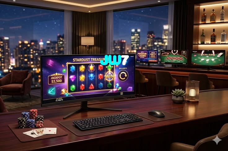 JW7 casino presented on mobile device in Pakistan with slots and live games